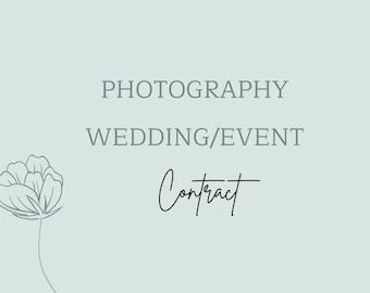 Wedding Photography Contract | Editable on Canva | Fully Customizable Basic Photography Business Template | Event Contract Instant Download