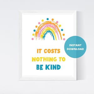 No cuesta nada ser amable / Carteles en el aula / Afirmación positiva / Decoración de la escuela en el hogar / Carteles imprimibles / Cita en el aula