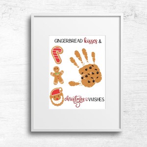 Christmas Cookies Handprint Footprint, Baby Toddler Kids Art Crafts, First Christmas, DIY Xmas Keepsake, Xmas Printable, Christmas Activity