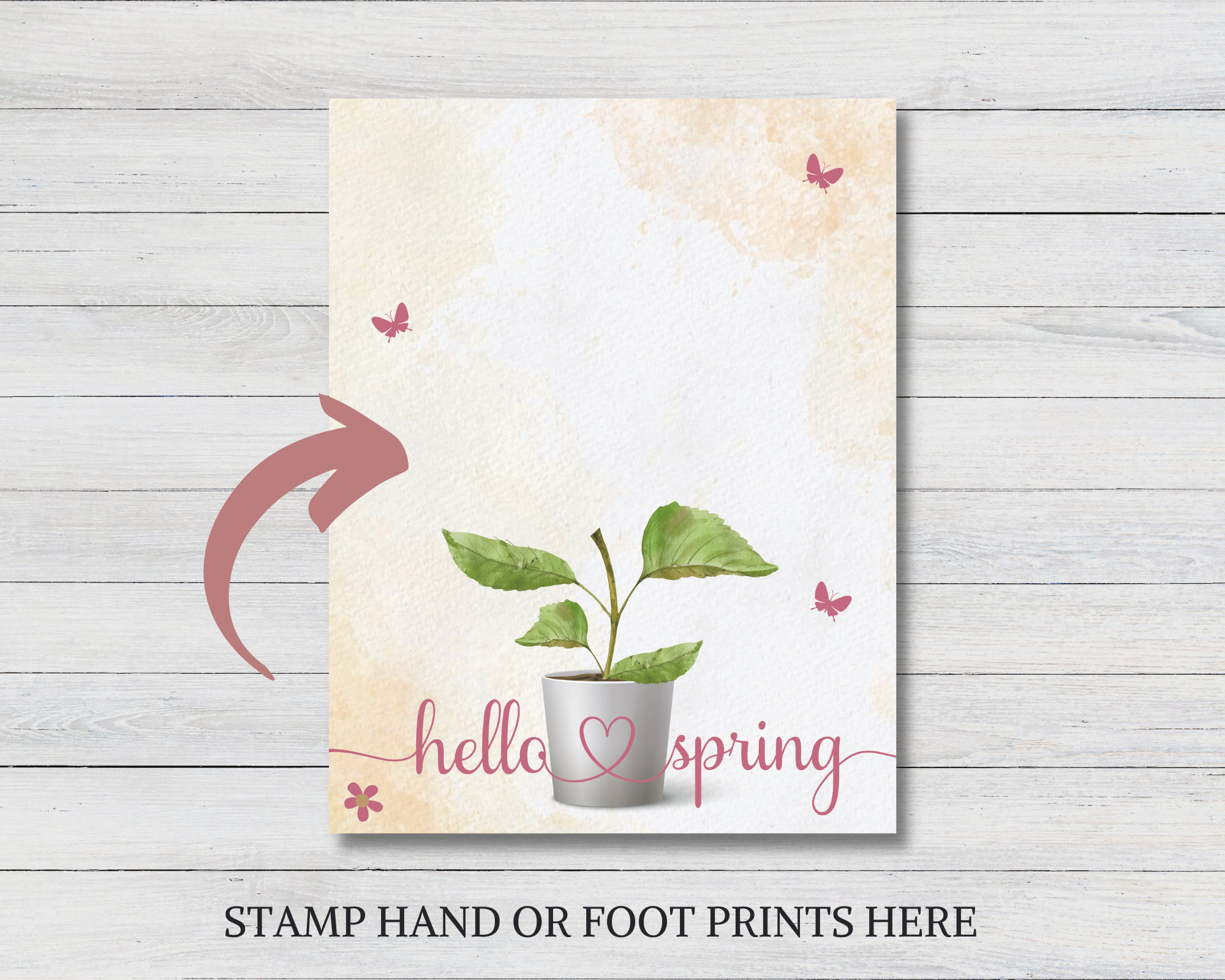 Hello Spring Flower Hand Print Art Activity DIY Printable - Etsy