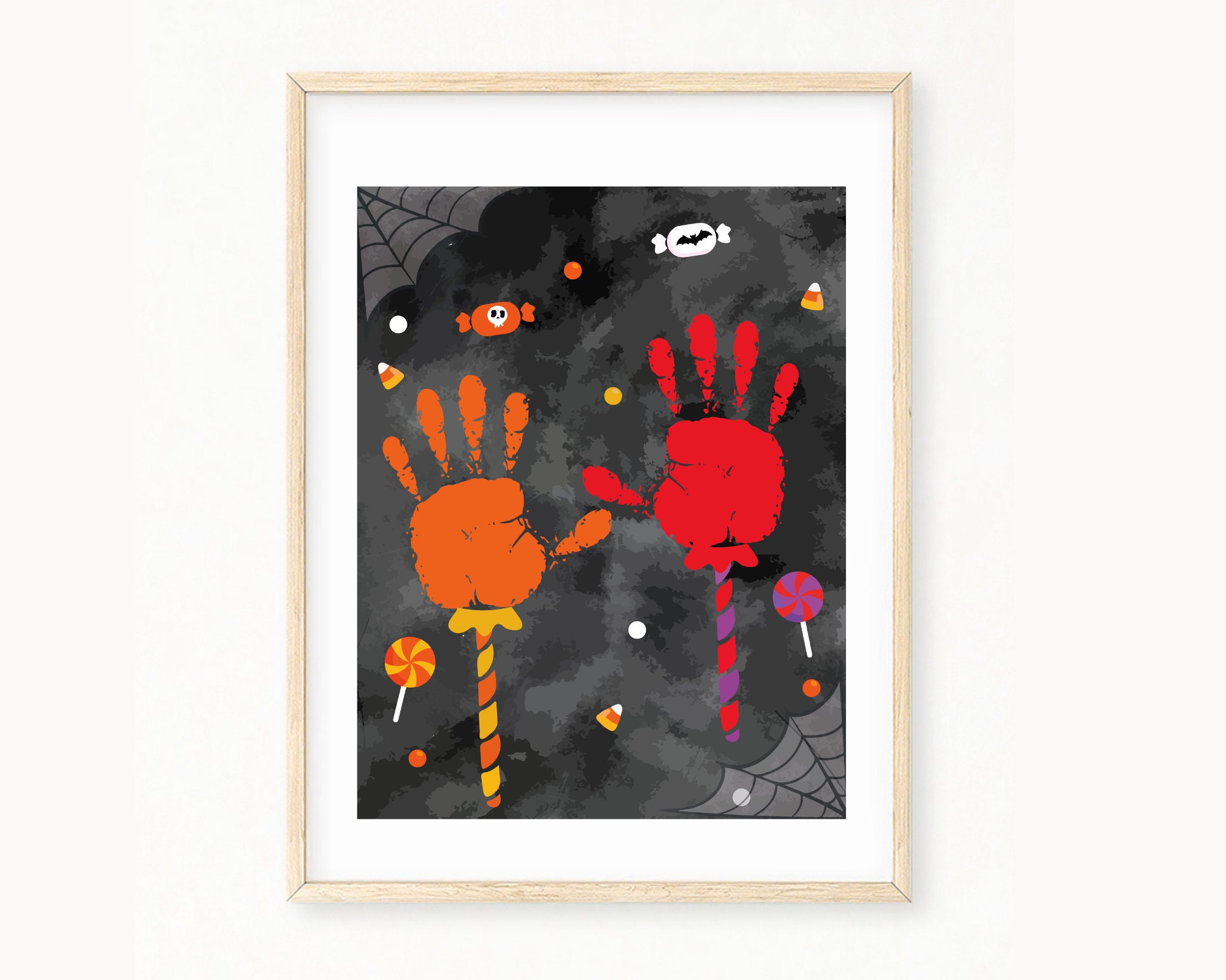 Halloween Candy Handprint Art, Baby Toddler Kid Art Craft, DIY…