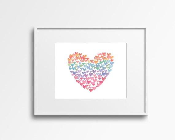 Pastel Rainbow Art Set. Heart Art Print. Rainbow Nursery Decor. Gift for  Girl. Baby Girl Room Rainbow Decor. Heart Watercolor Painting. -   Canada