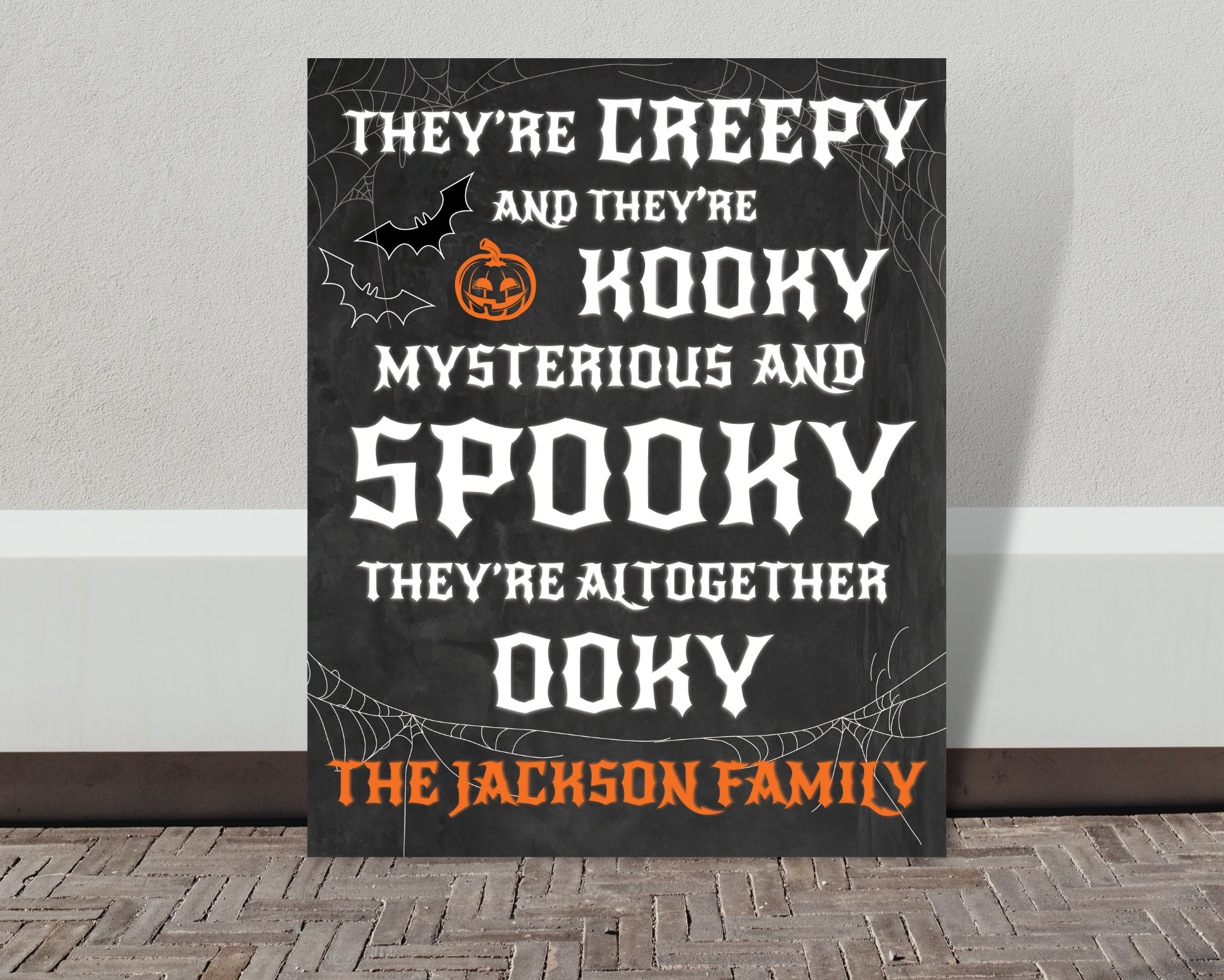 Creepy Spooky Kooky Ooky Halloween Sign Personalized Halloween Sign Personalized Addams Family Sign