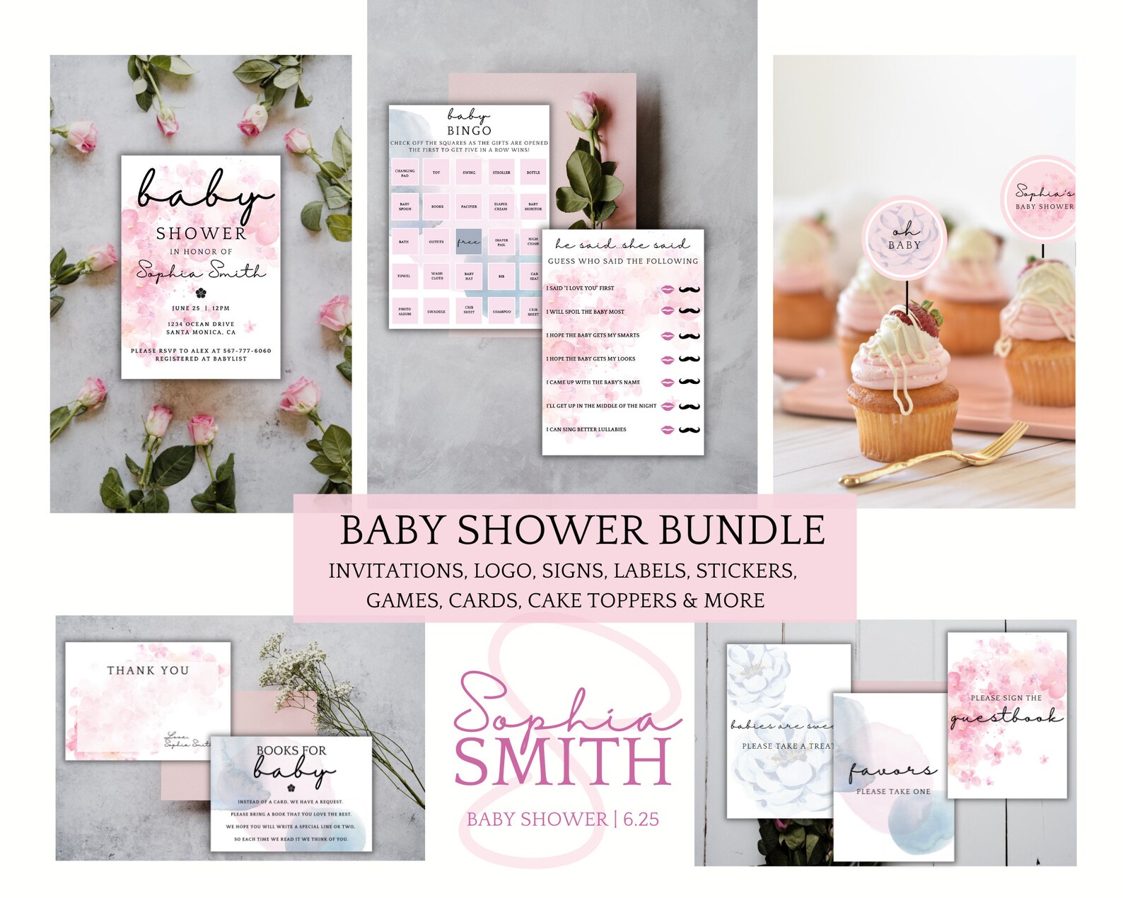 All Things Baby Shower Bundle Printable Baby Shower Etsy