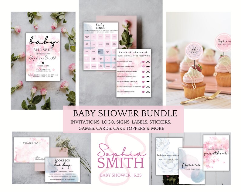 All Things Baby Shower Bundle Printable Baby Shower Etsy