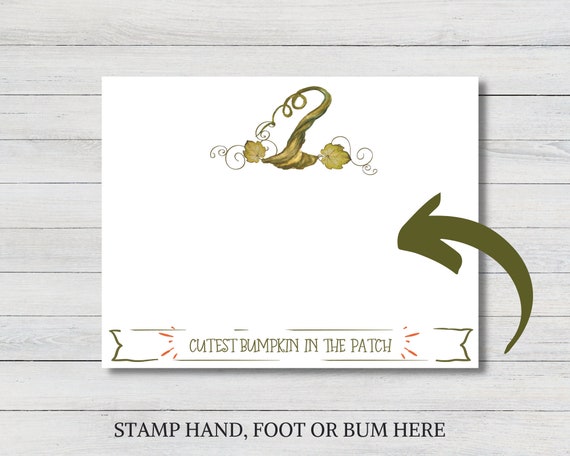 Yalikop My First Halloween “Little Bumpkin” Keepsake Craft – DIY Baby Bum Print Sign, Fall Pumpkin Decor, 5.9x5.9 Inches - View #8