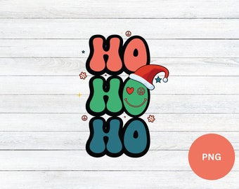 Ho Ho Ho Christmas Sublimation Png, Retro Christmas Png, Santa Sublimation Design Downloads, Christmas Shirt Design PNG, Digital Download