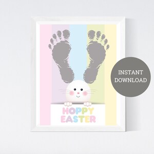 Tarjeta de conejito de Pascua, manualidades de Pascua de lúpulo para niños, actividad de manualidades para niños pequeños, imprimible, recuerdo de memoria de bricolaje, descarga instantánea