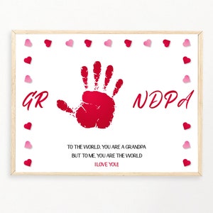 Opa Liefde Handafdruk Kunst, DIY Kids Craft, Valentijn Opa Handafdruk, Opa Kaart, Aandenken Memory Print, Baby Kids Peuter, Digitale Kunst