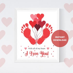 Valentine's Day Card for Loved One, Crafts for Kids, Baby Toddler Kids Art Crafts Activity, Printable, DIY Memory Keepsake, Instant Download