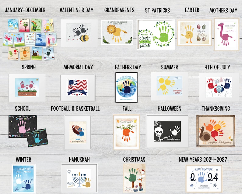 Handprint Event Map 200+ Handprint Footprint Bundle, Baby Toddler Kids Art, Holiday ...