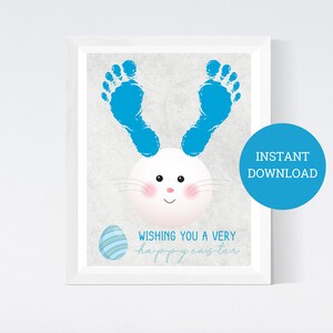 Tarjeta de conejito de Pascua, te deseo una muy feliz Pascua, manualidades para niños, arte para bebés y niños pequeños, imprimible, recuerdo de bricolaje, descarga instantánea