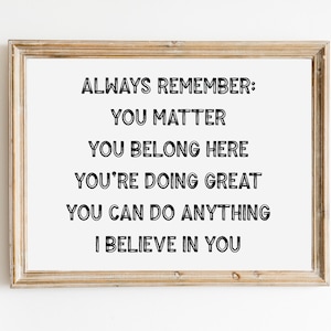 Black & White Classroom Decor High School Middle School | Classroom Signs | Inspirational Quotes | Counselor Office Decor | Digital Download
