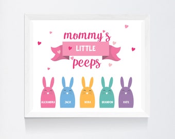 Custom Easter Peeps Sign, Personalized Easter Gift, Custom Easter Gift for Mom, Easter Gift for Grandma, Easter Peeps Decor, Easter Decor