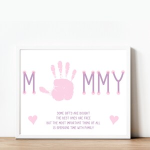 Mommy Love Handprint Footprints Craft Activity, Keepsake Memory, DIY Keepsake, Cartão de Dia das Mães, Artesanato para Crianças, Download Instantâneo