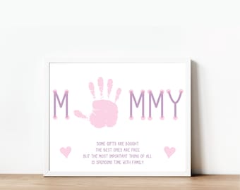 Mommy Love Handprint Footprints Craft Activity, Keepsake Memory, DIY Keepsake, Mother's Day Card, Crafts for Kids, Instant Download