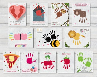 Set of 12 Handprint Footprint Bundle, Baby Toddler Kids Art, Father’s Day Gift, Fathers Day Card, DIY Memory Keepsake, Fathers Day Craft