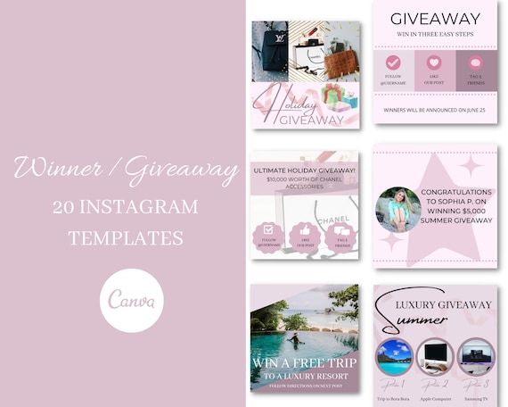 20 Instagram Posts Giveaway/Winner Templates Bundle -  Portugal