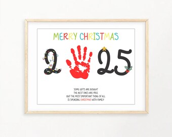 2025 Christmas Handprint, Baby Toddler Kids Art Crafts, First Xmas, Keepsake Memory, Printable, DIY Memory Keepsake, 2025 Christmas Craft