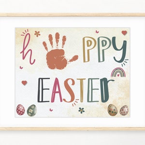 Joyeuses Pâques Handprint Craft, Baby Toddler Kids Art Craft, Easter Keepsake, DIY Kids Easter Activity, DIY Easter Card, Easter Art Handprint