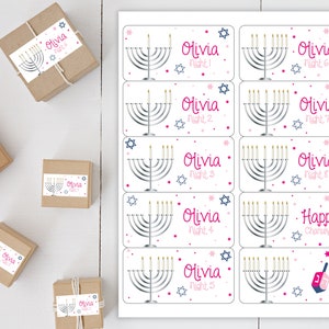 Set of 10 Personalized Hanukkah / Chanukah Stickers | Custom Name Labels | Hanukkah Gift Stickers | Holiday Gift Labels | Digital Download