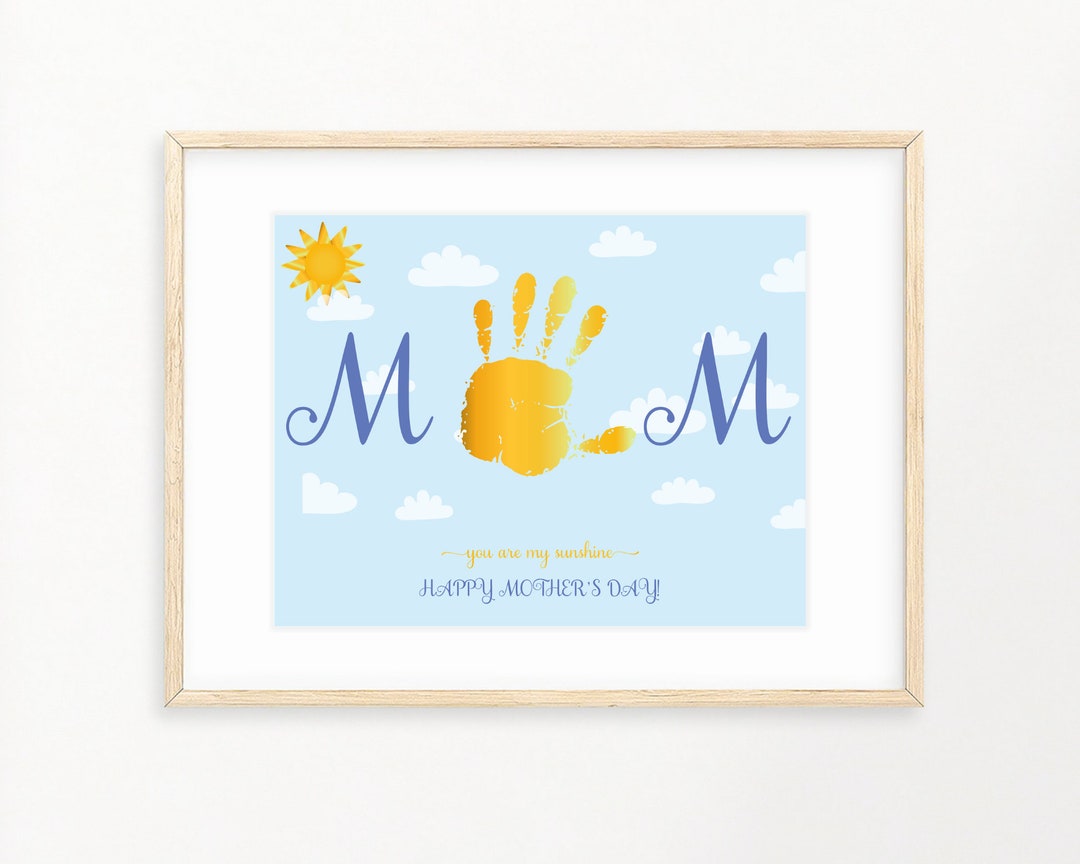 You Are My Sunshine Mother's Day Handprint Craft, Baby Toddler Kids Art