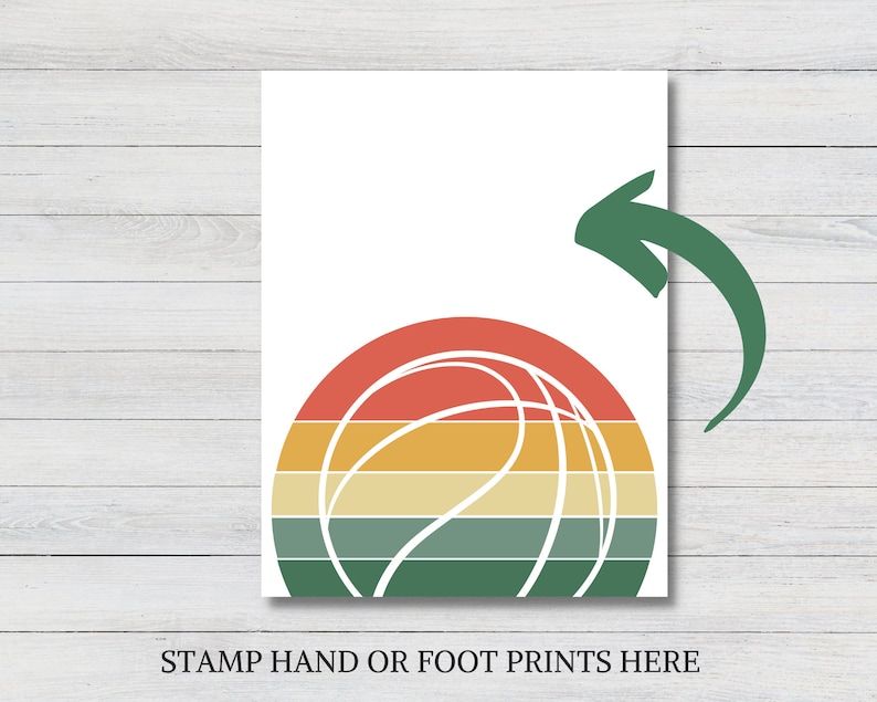 Basketball Activity Craft Handprint Footprint Baby Toddler Etsy