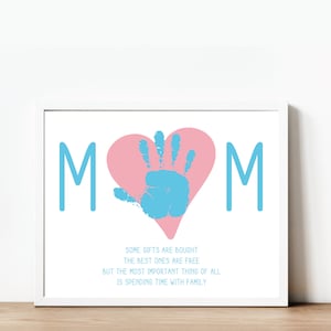 Moeder hart liefde handafdruk voetafdrukken ambachtelijke activiteit, aandenken geheugen, DIY aandenken, Moederdag kaart, ambachten voor kinderen, Instant Download