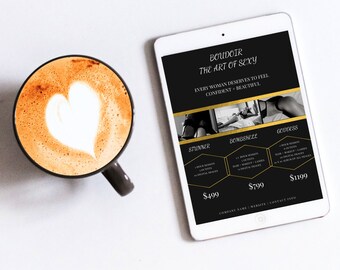 Boudoir Pricing Template | Canva Template | Photography Template | Boudoir Marketing | Boudoir Photography |  Marketing  Photography Pricing