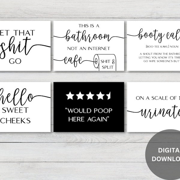 Funny Bathroom Decor Etsy