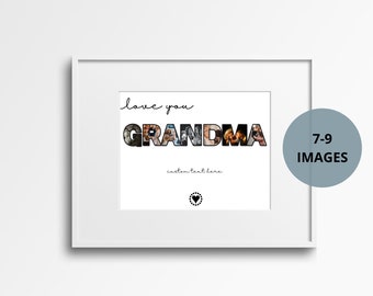 Grandma Personalized Digital Picture Collage, Gift for Grandma, Photo Grandma gift, Grandma Custom Collage, Grandma Gift, Digital Download