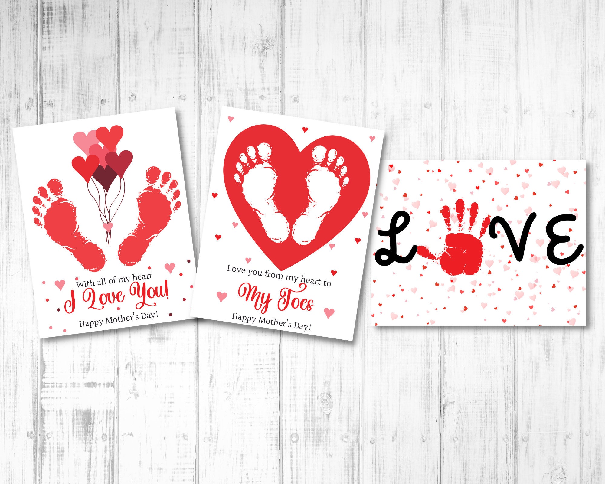 Set of 3 Bundle Handprints Footprints, Baby Toddler Kids Art Crafts,…