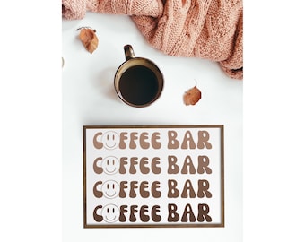 Koffiebar teken, koffiebar, koffie teken, koffiebar decor, decor van het huis, decor, retro decor, koffie station, retro teken, geschenk, teken