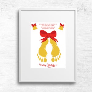 Campanas de Navidad Huellas de huellas de manos, Manualidades de arte para niños pequeños, Primera Navidad, Recuerdo de recuerdo de bricolaje, Imprimible en Navidad, Actividad navideña