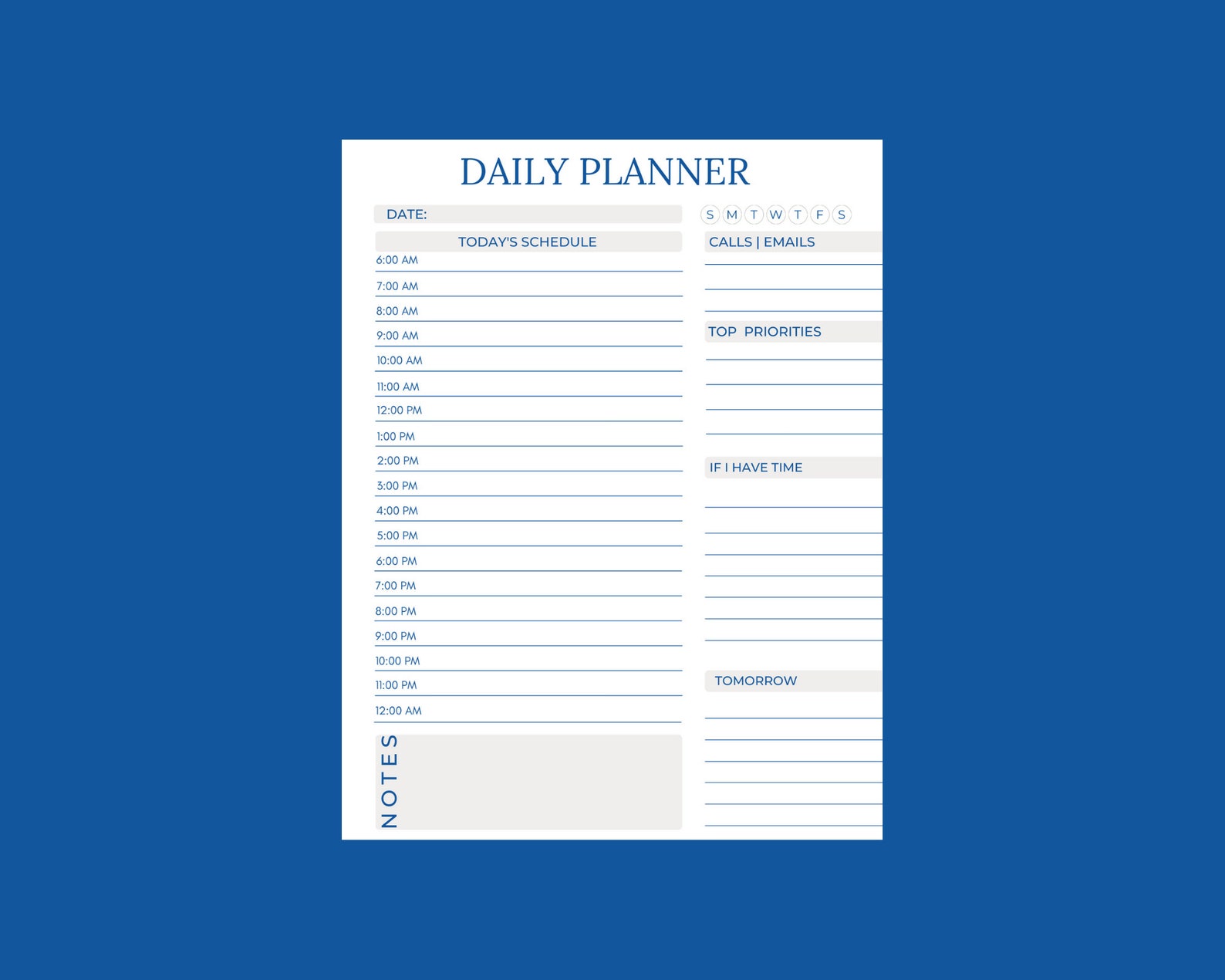 PDF Printable Daily Planner Schedule Planner Instant - Etsy