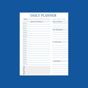PDF Printable Daily Planner | Schedule Planner | Instant Download PDF ...