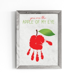 You are the Apple of My Eye, Baby Toddler Kids Art Crafts, Apple Keepsake Memory, Printable Card, DIY Memory Keepsake, Instant Download