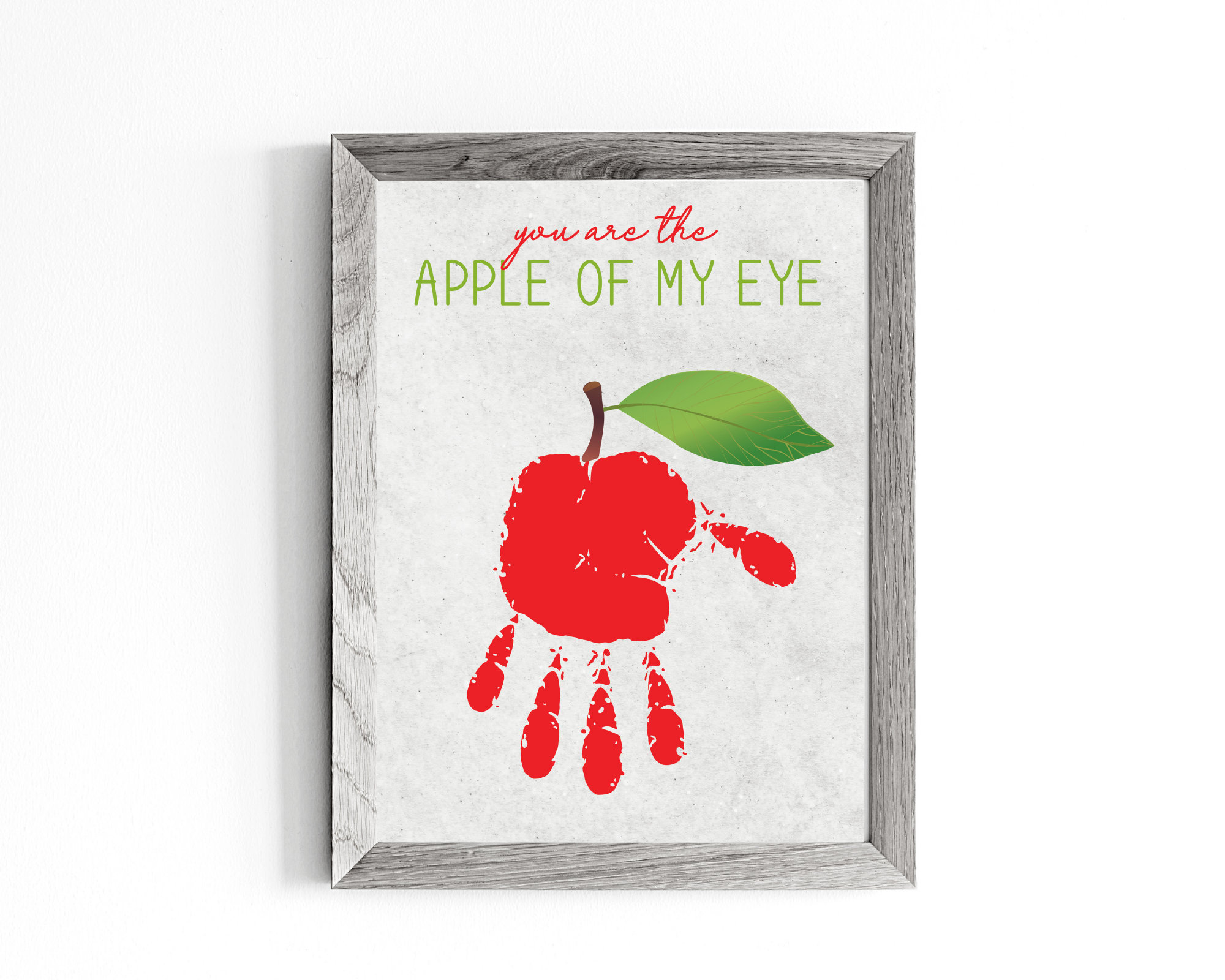 You Are the Apple of My Eye, Baby Toddler Kids Art Crafts, Apple Keepsake Memory, Printable Card