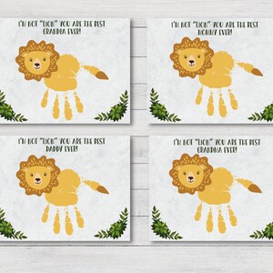 Conjunto de 4 paquetes I Am Not Lion You Are The Best Grandma Grandpa Mommy Daddy Handprint Craft, Valentine's Day Craft, Valentine's Day Handprint