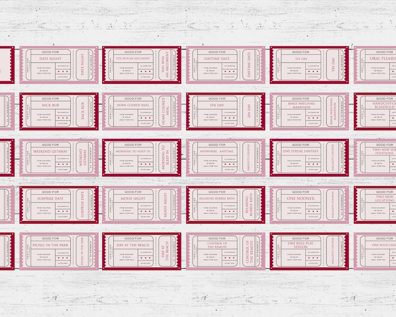 Love Couples Coupon Book Printable Coupons For Boyfriend Etsy