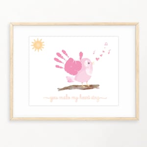 Você faz meu coração cantar artesanato de impressão de mão, lembrança de artesanato de arte infantil para bebês, atividade de primavera infantil DIY, artesanato de primavera, atividade de dia das mães
