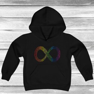 Love Infinity Youth Heavy Blend Hooded Sweatshirt, Autism Awareness, Autism Sweatshirt, Autism Acceptance, Love Autism