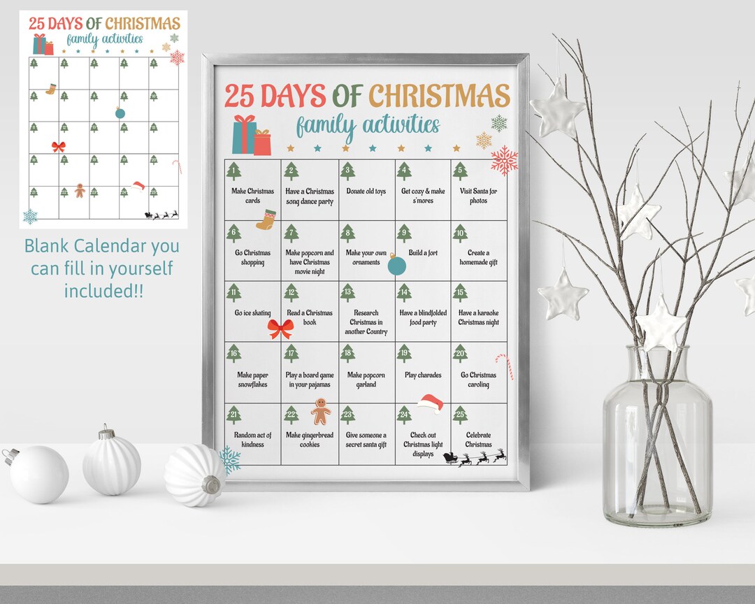 Christmas Countdown Calendar | Fun Family Activities | Printable Advent ...