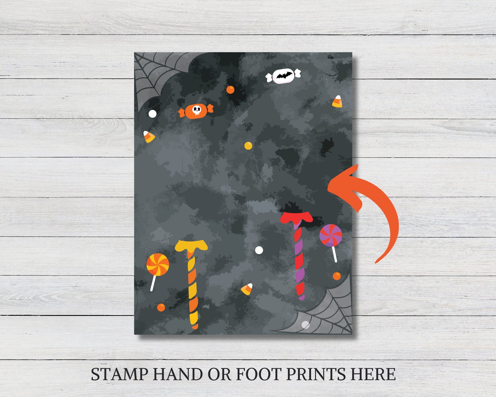 Halloween Candy Handprint Art, Baby Toddler Kid Art Craft, DIY ...