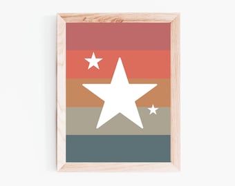 Neutral Rainbow Stars Baby Nursery Wall Art | Playroom Wall Art | Kids Room Wall Decor | Colorful Printable Wall Art | Instant Download