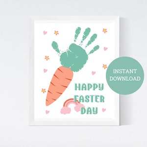 Joyeuses Pâques jour carte, artisanat pour les enfants, bébé enfant en bas âge enfants Art, imprimable, bricolage mémoire souvenir, cadeau pour maman et papa téléchargement numérique instantané