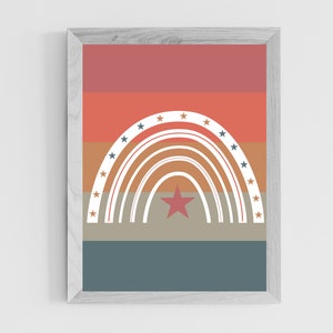 Rainbow Baby Nursery Wall Art | Stars Toddler Playroom Wall Decor | Kids Room Art | Colorful Rainbow Printable Wall Art | Instant Download