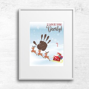Christmas Reindeer Handprint Footprint, Baby Toddler Kids Art Crafts, First Christmas, DIY Xmas Keepsake, Xmas Printable, Christmas Activity