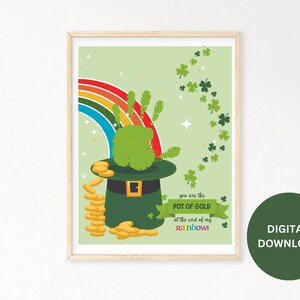 St Patrick&#39;s Day Handprint Art, DIY Kids Craft, St Patricks Handprint Keepsake, Irish Handprint Art, Handprint Activity, Instant Download