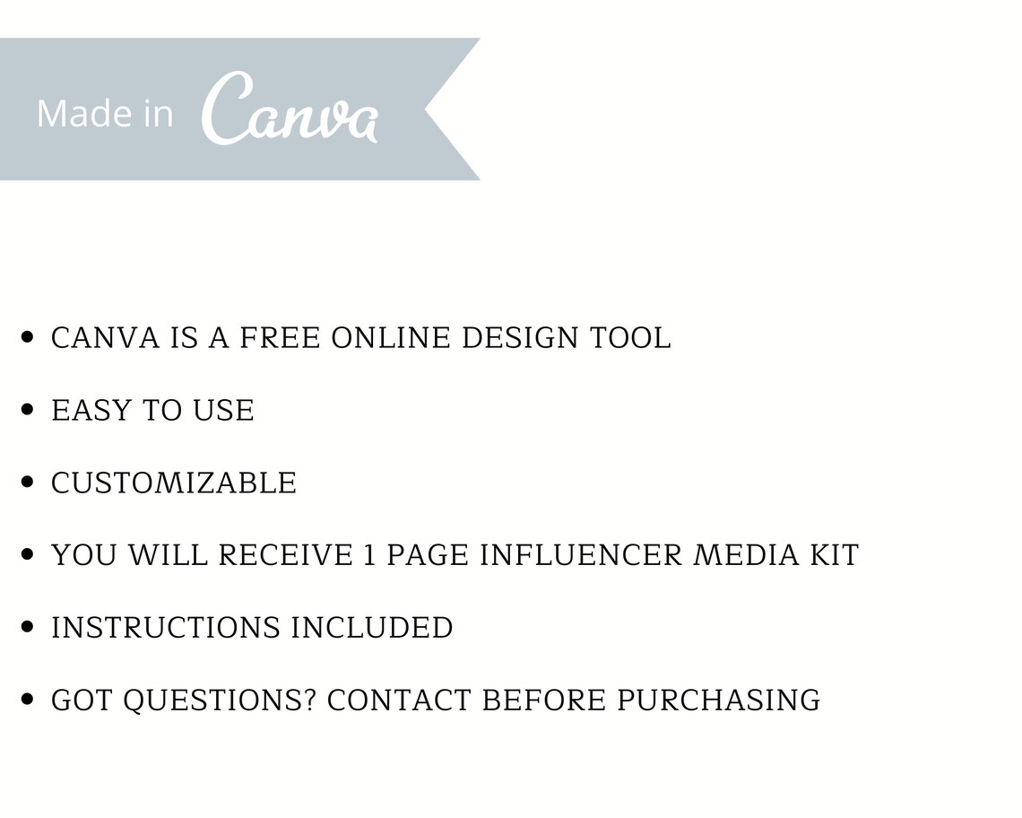 Media Kit Template Canva | Blog Rate Sheet | Blogger Media Kit ...
